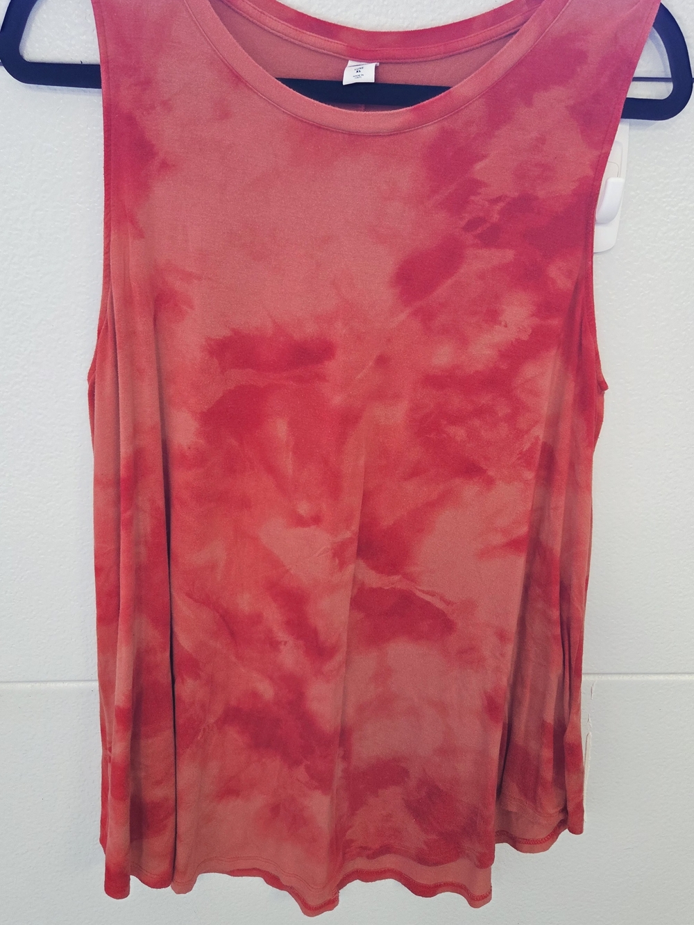 Old Navy Coral Red Tie-Dye LUXE Tank Top